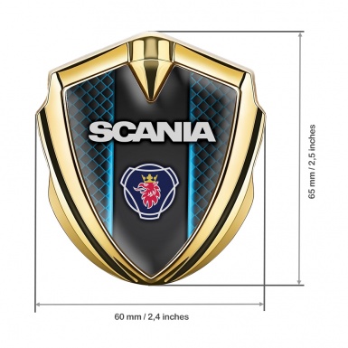 Scania Fender Emblem Badge Gold Blue Aurora Griffon Logo Motif