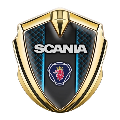 Scania Fender Emblem Badge Gold Blue Aurora Griffon Logo Motif