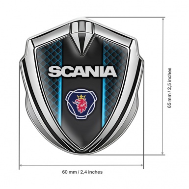 Scania Fender Emblem Badge Silver Blue Aurora Griffon Logo Motif