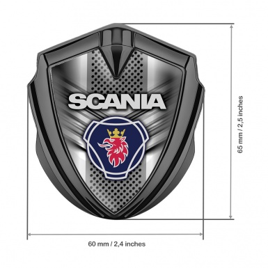 Scania Emblem Trunk Badge Graphite Metal Grille Griffon Logo Variant