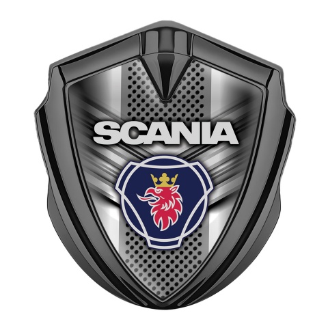 Scania Emblem Trunk Badge Graphite Metal Grille Griffon Logo Variant