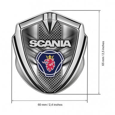 Scania Emblem Trunk Badge Silver Metal Grille Griffon Logo Variant