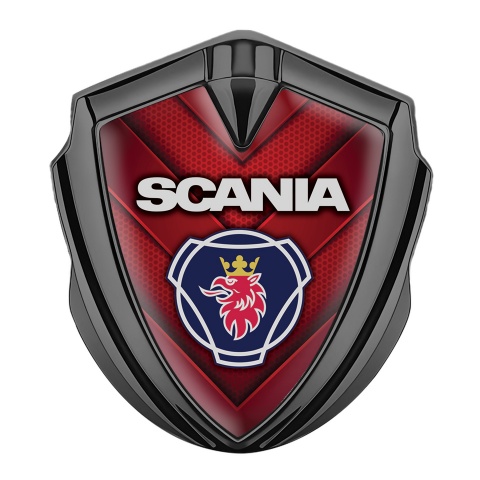 Scania Emblem Self Adhesive Graphite Red Hex Fragments Griffin Logo