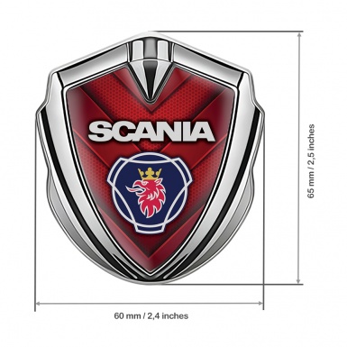 Scania Emblem Self Adhesive Silver Red Hex Fragments Griffin Logo