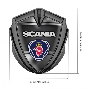 Scania Emblem Badge Graphite Polished Frame Classic Griffin Logo Design