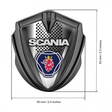 Scania Domed Emblem Graphite Perforated Base Classic Griffin Logo Edition