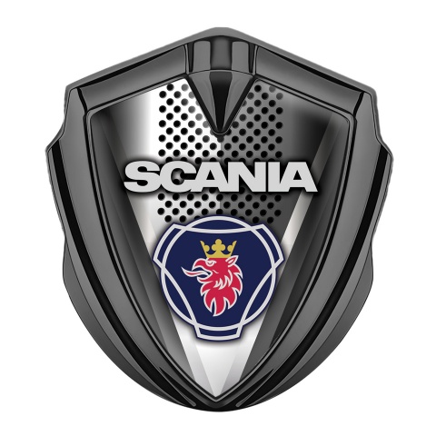 Scania Domed Emblem Graphite Perforated Base Classic Griffin Logo Edition