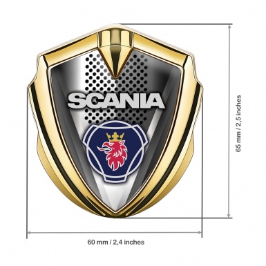 Scania Domed Emblem Gold Perforated Base Classic Griffin Logo Edition