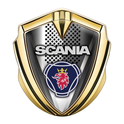 Scania Domed Emblem Gold Perforated Base Classic Griffin Logo Edition