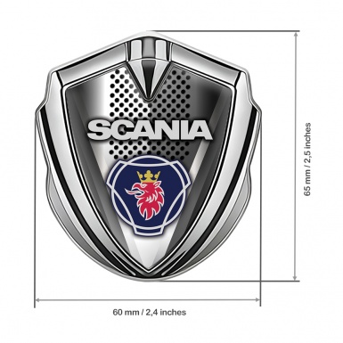 Scania Domed Emblem Silver Perforated Base Classic Griffin Logo Edition