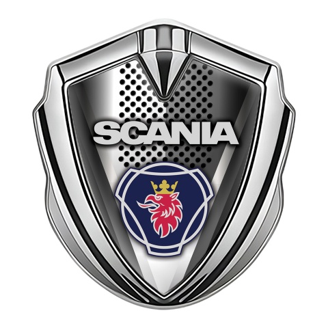 Scania Domed Emblem Silver Perforated Base Classic Griffin Logo Edition