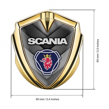 Scania Emblem Ornament Gold Grey Arrow motif Griffin Logo Design