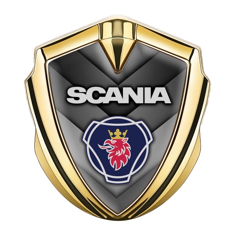 Scania Emblem Ornament Gold Grey Arrow motif Griffin Logo Design
