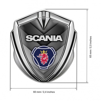 Scania Emblem Ornament Silver Grey Arrow motif Griffin Logo Design