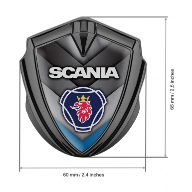 Scania Bodyside Domed Emblem Graphite Blue Element Griffin Logo Variant