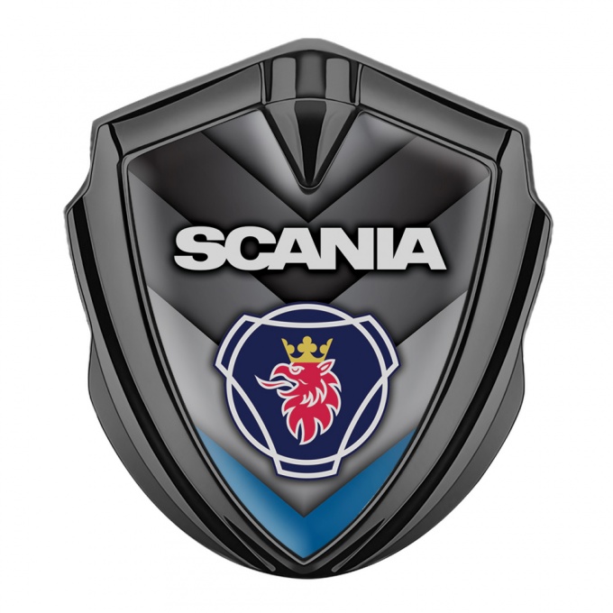 Scania Bodyside Domed Emblem Graphite Blue Element Griffin Logo Variant