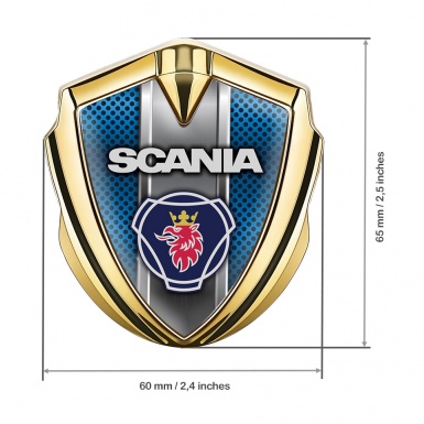 Scania Emblem Truck Badge Gold Blue Aurora Griffin Symbol Edition