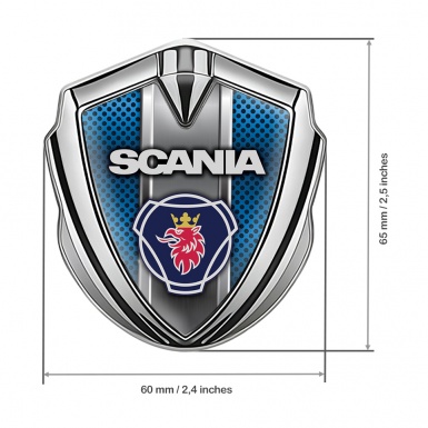 Scania Emblem Truck Badge Silver Blue Aurora Griffin Symbol Edition