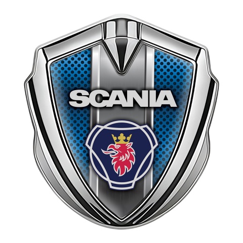 Scania Emblem Truck Badge Silver Blue Aurora Griffin Symbol Edition