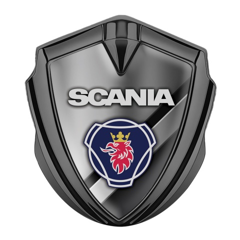 Scania Bodyside Emblem Self Adhesive Graphite Polished Metal Griffin Logo