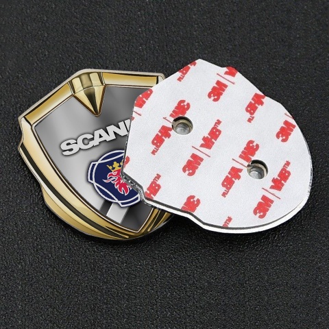 Scania Bodyside Emblem Self Adhesive Gold Polished Metal Griffin Logo