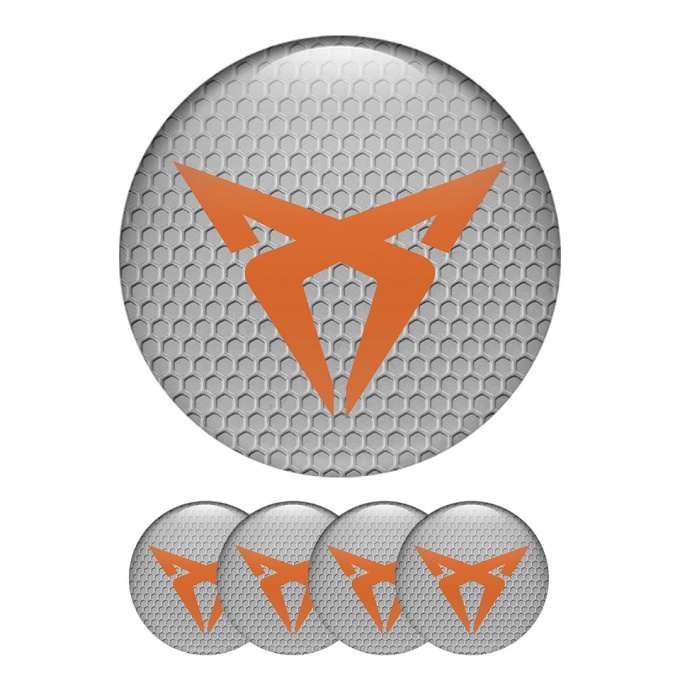 Seat Cupra Wheel Center Caps Emblem Light Gray 