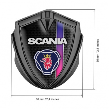 Scania Badge Self Adhesive Graphite Black Carbon Purple Stripe Griffin Logo