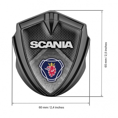 Scania Metal Emblem Self Adhesive Graphite Stone Slab Griffin Logo