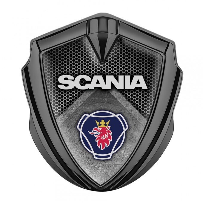 Scania Metal Emblem Self Adhesive Graphite Stone Slab Griffin Logo