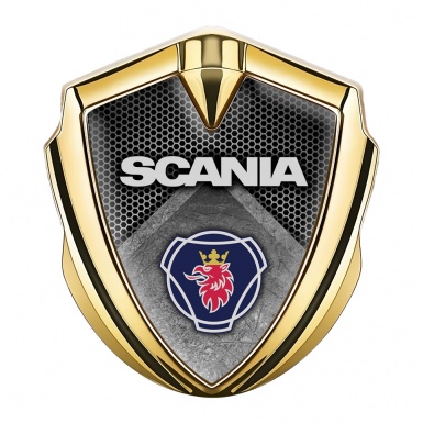 Scania Metal Emblem Self Adhesive Gold Stone Slab Griffin Logo