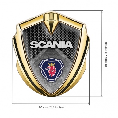 Scania Metal Emblem Self Adhesive Gold Stone Slab Griffin Logo