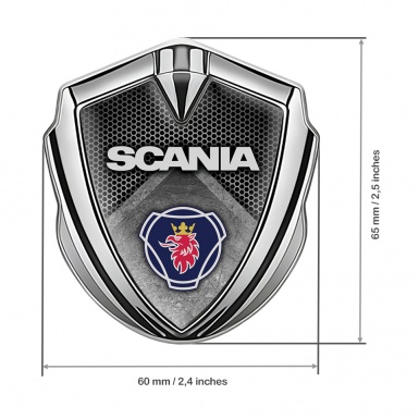 Scania Metal Emblem Self Adhesive Silver Stone Slab Griffin Logo