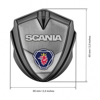 Scania Fender Emblem Badge Graphite Gravel Texture Blue Griffin Logo