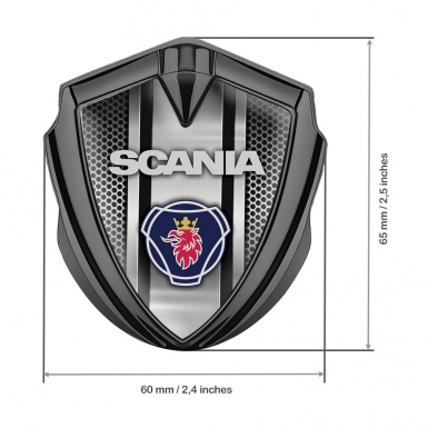 Scania Bodyside Domed Emblem Graphite Metal Frame Griffin Logo Edition