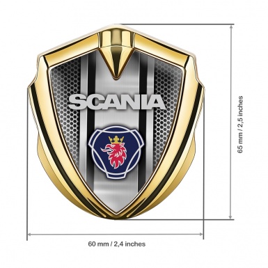 Scania Bodyside Domed Emblem Gold Metal Frame Griffin Logo Edition