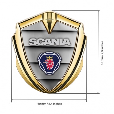 Scania Bodyside Emblem Self Adhesive Gold Shutter Effect Classic Logo