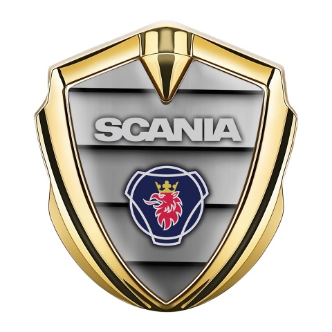 Scania Bodyside Emblem Self Adhesive Gold Shutter Effect Classic Logo