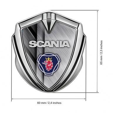 Scania Badge Self Adhesive Silver Brushed Alloy Griffin Logo Edition