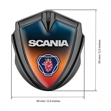 Scania Emblem Badge Self Adhesive Graphite Color Gradient Classic Logo