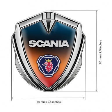 Scania Emblem Badge Self Adhesive Silver Color Gradient Classic Logo