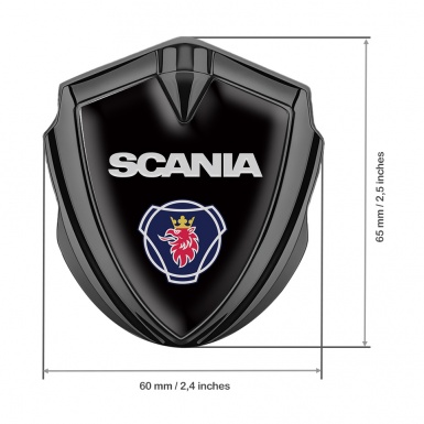 Scania Emblem Fender Badge Graphite Black Base Classic Griffin Edition