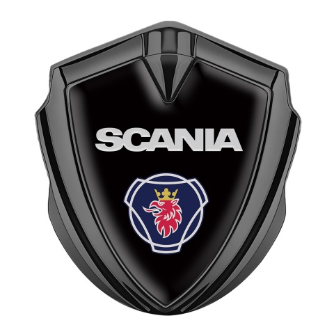 Scania Emblem Fender Badge Graphite Black Base Classic Griffin Edition