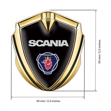 Scania Emblem Fender Badge Gold Black Base Classic Griffin Edition