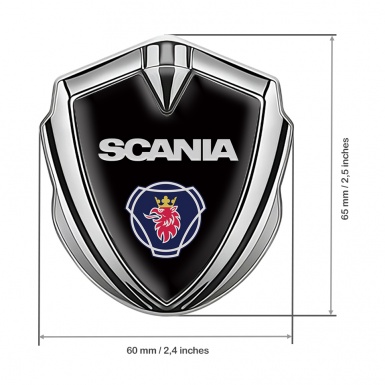 Scania Emblem Fender Badge Silver Black Base Classic Griffin Edition