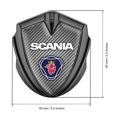 Scania Metal Emblem Self Adhesive Graphite Light Carbon Blue Griffin Logo