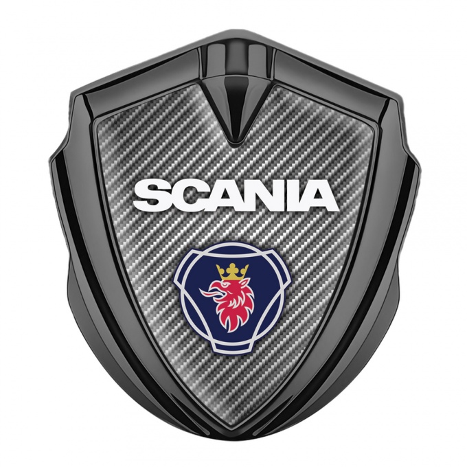 Scania Metal Emblem Self Adhesive Graphite Light Carbon Blue Griffin Logo
