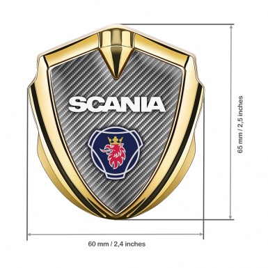 Scania Metal Emblem Self Adhesive Gold Light Carbon Blue Griffin Logo