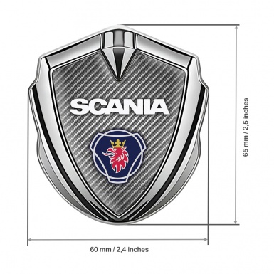 Scania Metal Emblem Self Adhesive Silver Light Carbon Blue Griffin Logo