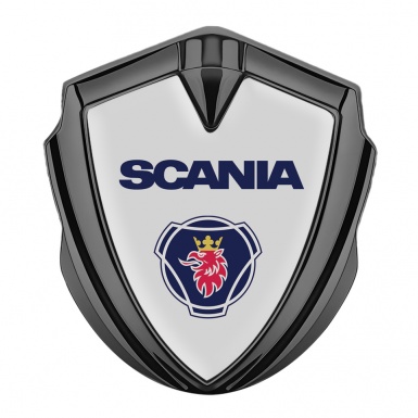 Scania Emblem Trunk Badge Graphite Grey Background Griffin Edition