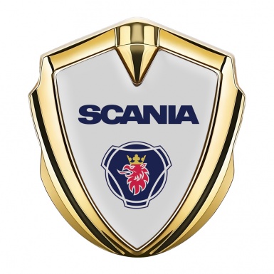 Scania Emblem Trunk Badge Gold Grey Background Griffin Edition